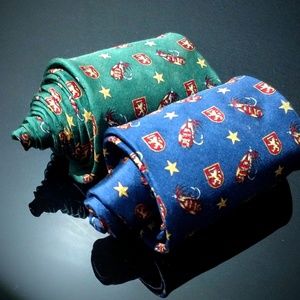 (2) tommy Hilfiger fishing ties USA made silk